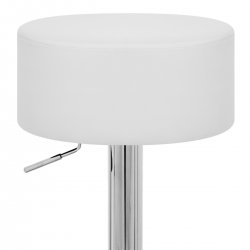 Tabouret Bas Faux Cuir Chrome - Bullet