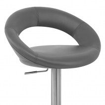 Chaise de Bar Cuir Chrome Brossé - Crescent Matelassé