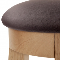 Tabouret de Bar Faux Cuir Bois - Ikon Chêne Marron