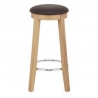 Tabouret de Bar Faux Cuir Bois - Ikon Chêne Marron