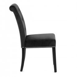 Chaise velours bois - Moreton Noir