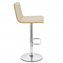 Chaise de bar Faux Cuir Bois Chrome - Riviera