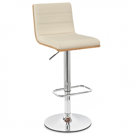 Chaise de bar Faux Cuir Bois Chrome - Riviera