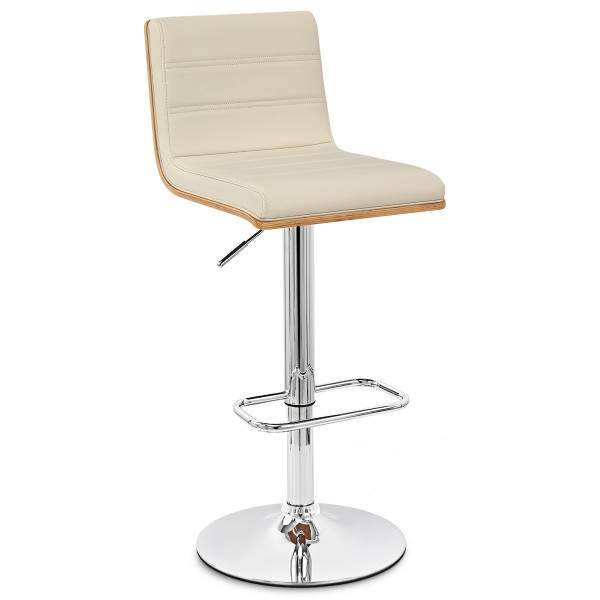 Chaise de bar Faux Cuir Bois Chrome - Riviera