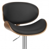 Chaise de bar Faux Cuir Bois - Théo Noir