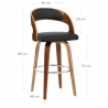 Tabouret Faux Cuir Bois - Alicia Noir