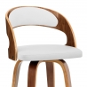 Tabouret Faux Cuir Bois - Alicia Blanc