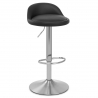 Chaise de bar faux cuir chrome brossé – Lulu Noir