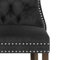 Chaise bois velours - Kensington Noir