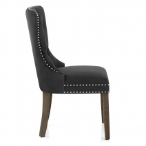 Chaise bois velours - Kensington Noir