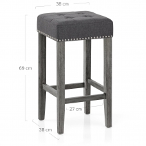 Tabouret de Bar Bois Tissu - Dove Gris Fonce