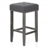 Tabouret de Bar Bois Tissu - Dove Gris Fonce