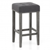 Tabouret de Bar Bois Tissu - Dove Gris Fonce