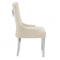 Chaise Métal Velours - Fontaine Taupe