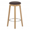 Tabouret de Bar Faux Cuir Bois - Ikon Chêne 