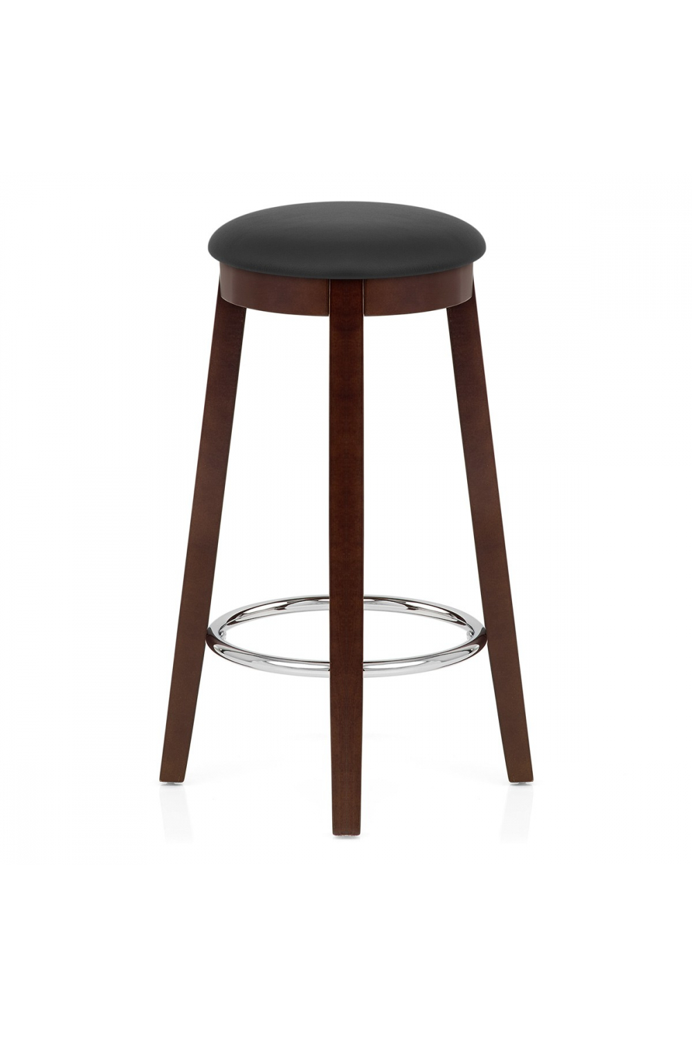 Tabouret de bar en cuir noir Carl