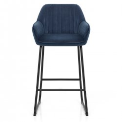 Chaise de Bar Velours - Kanto Bleu
