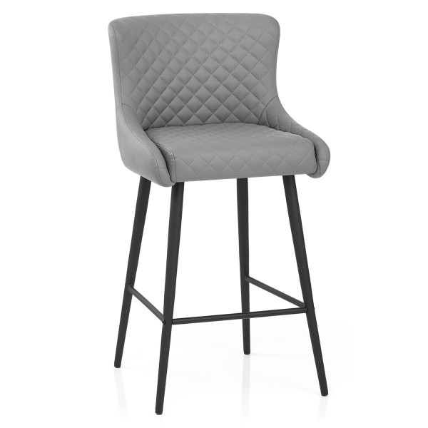 Tabouret de Bar Faux Cuir - Provence - Gris