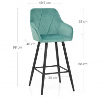 Tabouret de Bar Velours - Lanson Vert