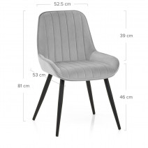 Chaise Velours - Mustang Gris