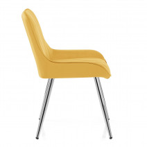 Chaise Chrome Velours - Mustang Jaune