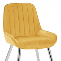 Chaise Chrome Velours - Mustang Jaune