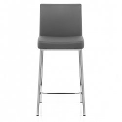 Tabouret Faux Cuir Chrome - Pacino Vert