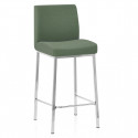 Tabouret Faux Cuir Chrome - Pacino Vert