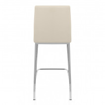 Tabouret Faux Cuir Chrome - Pacino Crème