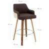 Tabouret Tissu Faux Cuir - Dino Noyer