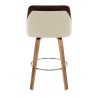 Tabouret Tissu Faux Cuir - Dino Noyer