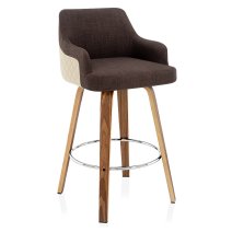 Tabouret Tissu Faux Cuir - Dino Noyer