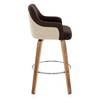 Tabouret Tissu Faux Cuir - Dino Noyer