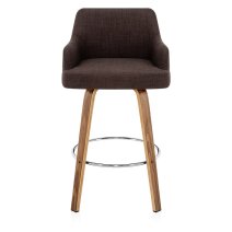 Tabouret Tissu Faux Cuir - Dino Noyer