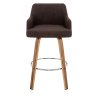 Tabouret Tissu Faux Cuir - Dino Noyer