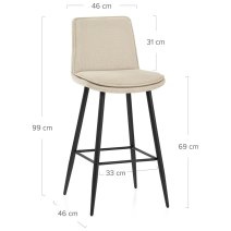 Tabouret de Bar Tissu - Abi