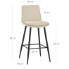 Tabouret de Bar Tissu - Abi