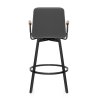 Tabouret Faux Cuir Noyer - Marco