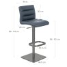 Chaise de Bar Cuir Chrome Brossé Graphite - Lush