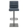 Chaise de Bar Cuir Chrome Brossé Graphite - Lush