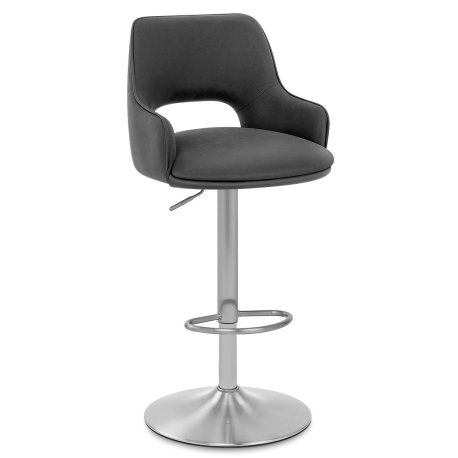 Tabouret de Bar Faux Cuir Chrome Brossé - Fiji