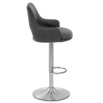 Tabouret de Bar Faux Cuir Chrome Brossé - Fiji