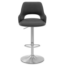 Tabouret de Bar Faux Cuir Chrome Brossé - Fiji