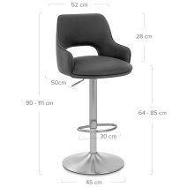 Tabouret de Bar Faux Cuir Chrome Brossé - Fiji