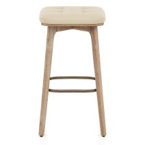 Tabouret Faux Cuir Bois - Malmo