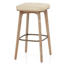 Tabouret Faux Cuir Bois - Malmo