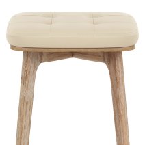 Tabouret Faux Cuir Bois - Malmo