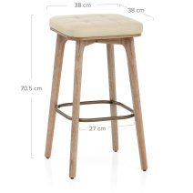 Tabouret Faux Cuir Bois - Malmo