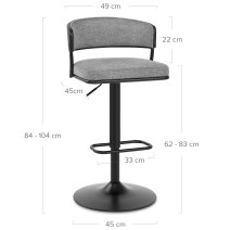 Tabouret de bar Tissu - Alexa