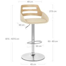 Tabouret de bar Faux Cuir - Trio